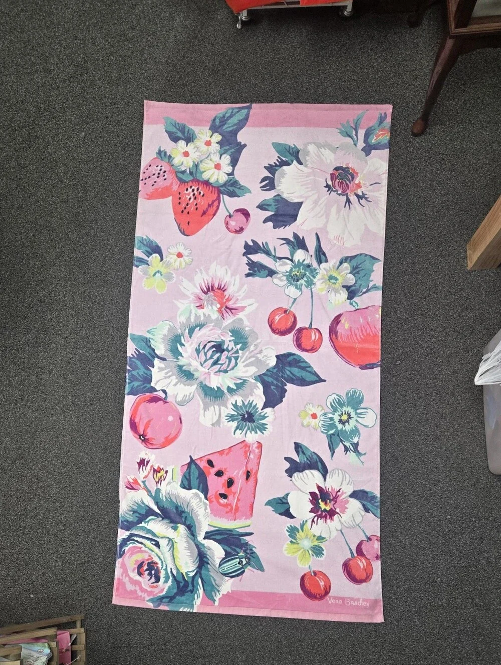 Vera Bradley Double Sided Beach Towel Rosy Garden Picnic